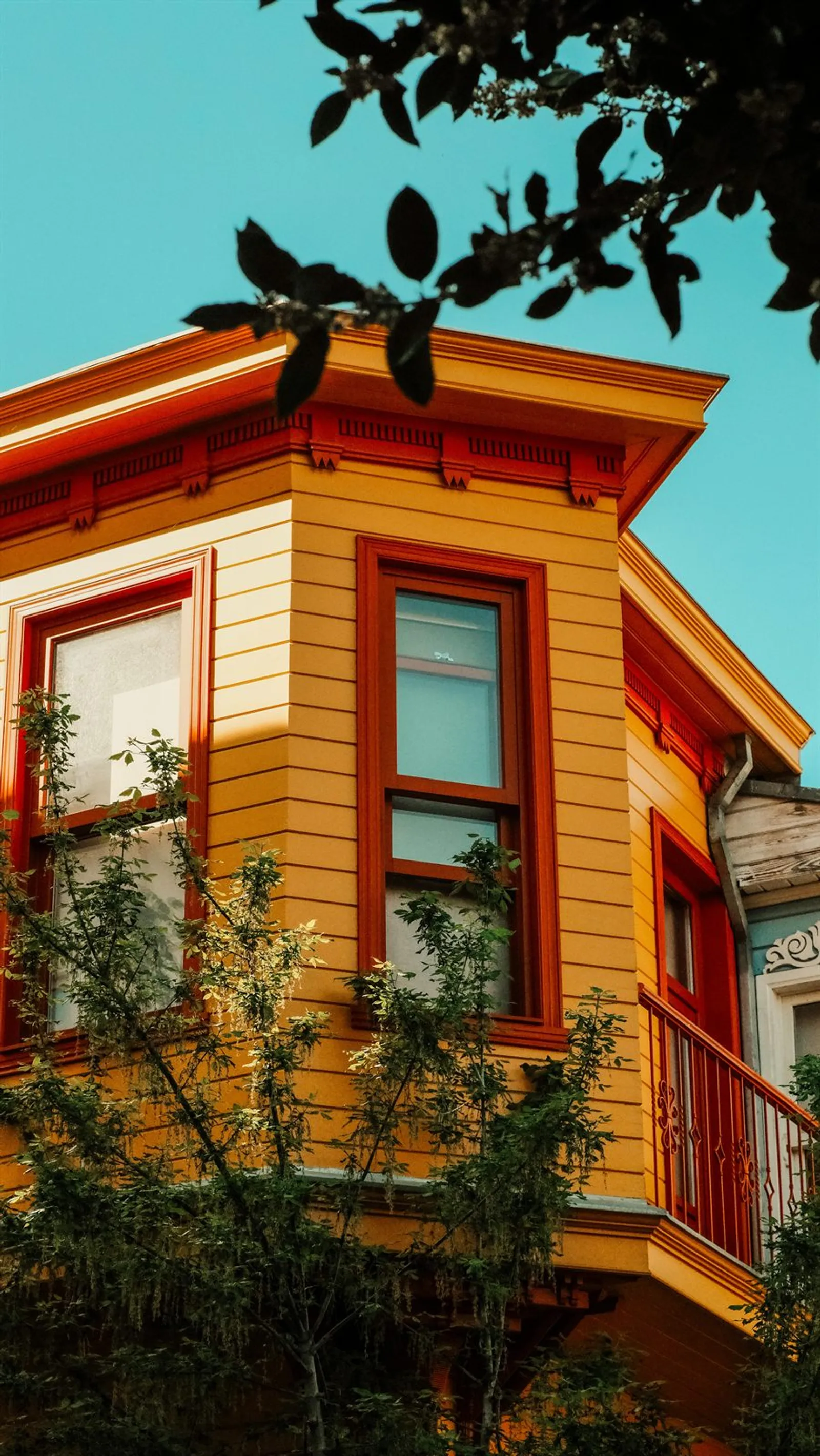 Painted exterior window trim detail